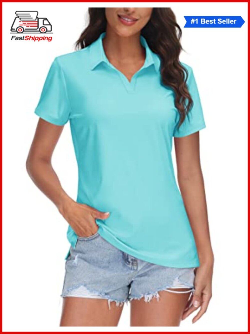 ✨ TACVASEN Women's V-Neck Polo Shirt UPF 50+ Quick Dry Golf Short Sleeve